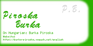 piroska burka business card
